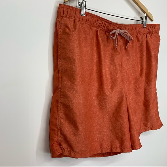 Goodfellow Mens Orange Pull On Swim Trunks With Pockets Drawstring Net Lined XL - Picture 3 of 15